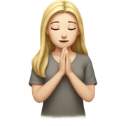 White girl praying sticker