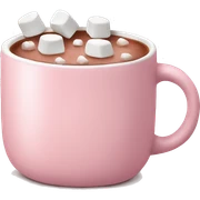 Light Pink mug of hot chocolate with marshmallows  sticker