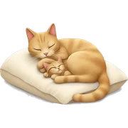 Beige cat sleeping with girl sticker