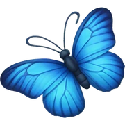 Butterfly blue plant sticker