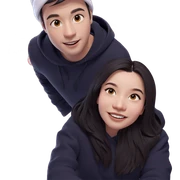 festive couple by christmas tree sticker