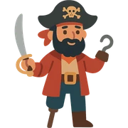 flat toon style pirate sticker