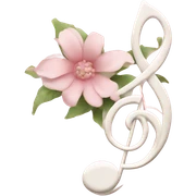 Pale pink music note with pale pink flower  sticker