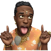 dark-skinned male with jewelry sticker