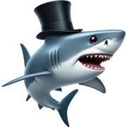 Shark with a top hat sticker