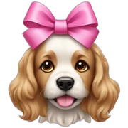 Dog with a pink bow  sticker