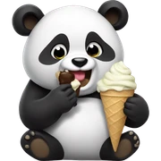Panda eating ice cream sticker