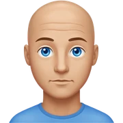 Attractive bald man with and blue eyes  sticker