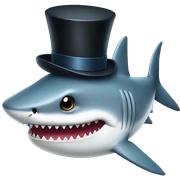 Shark with a top hat sticker