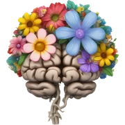 anatomical brain with flowers sticker