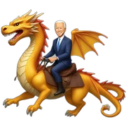 Joe Biden riding dragon sticker