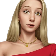 blonde girl with jewelry sticker