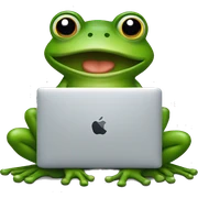 frog working macbook sticker