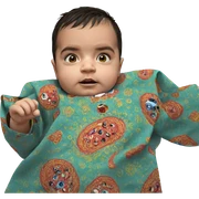 boy gazing at camera sticker