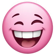 Laughing pink emoji sticker