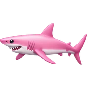 Pink shark sticker