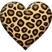 Leopard print heart  sticker
