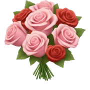 bouquet of pastel pink and red roses  sticker