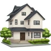 Front facing modern  Japanese suburban ￼house  sticker