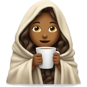 girl inside a blanket sipping coffee eyes closed sticker