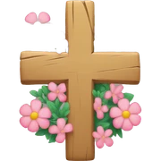 cross with flowers wrapped around sticker