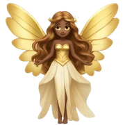 big wings, Beautiful, fairy, gold, brown, long hair sticker