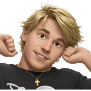 blonde boy with cross necklace sticker
