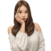girl with brown hair indoors sticker