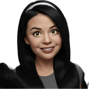 smiling girl with black hair sticker