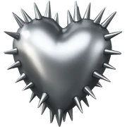 metal heart with chrome spikes sticker