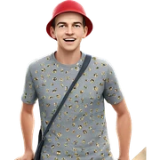 boy in hat outdoors sticker