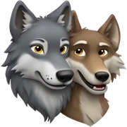 Wolf with another wolf in love sticker