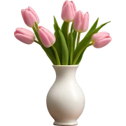 Light pink tulips in white vase sticker