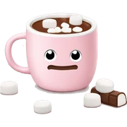 Light Pink mug of hot chocolate with marshmallows  sticker
