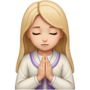 girl completely bowed praying sticker