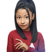 smiling girl in sweater sticker