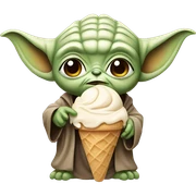 Yoda with ice cream sticker