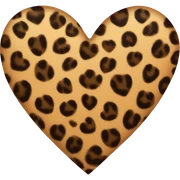 leopard print heart   sticker