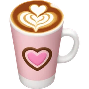Pink latte with heart  sticker