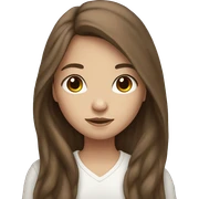 brown long hair, brown eyes, white skin girl sticker
