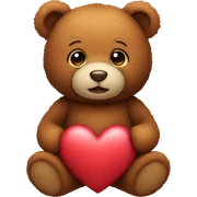 teddy with heart sticker