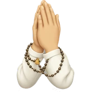 praying hands holding a rosary sticker