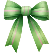 Green Watercolor bow with pink pinstripes sticker