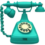 vintage phone Turquoise color sticker