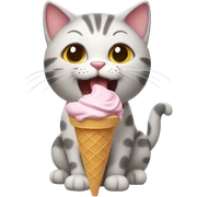 Cat eating ice cream sticker