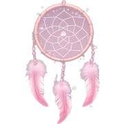 Pastel Pink Dreamcatcher "A pastel pink dreamcatcher with glowing, soft feathers and shimmering beads, surrounded by tiny floating sparkles." sticker