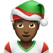 Boy who plays Football With a cristmas hat sticker