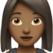 Girl dark brown hair and fringe   sticker