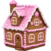 Pink gingerbread house sticker