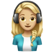 blonde girl with headphones sticker